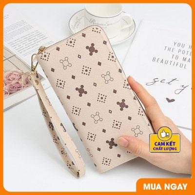 Bóp nữ ví dài cầm tay họa tiết sang trọng dây đeo tay thời trang sành điệu nhiều ngăn đựng tiền,thẻ và điện thoại ST0060