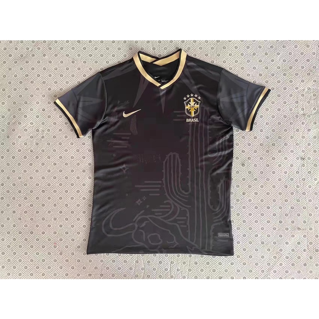 Áo Thun Đá Banh Màu Đen Số 22/23 2022 Kiểu Brazil Cá Tính