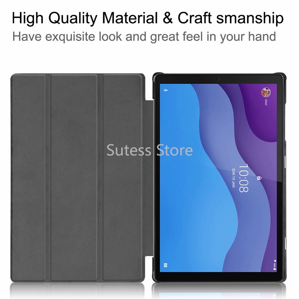 Lenovo Tab M10 HD Gen 2 TB X306F TB X306X 10.1 inch Pure Color Smart Leather Flip Cover Auto sleep Stand Magnetic Tablet Case