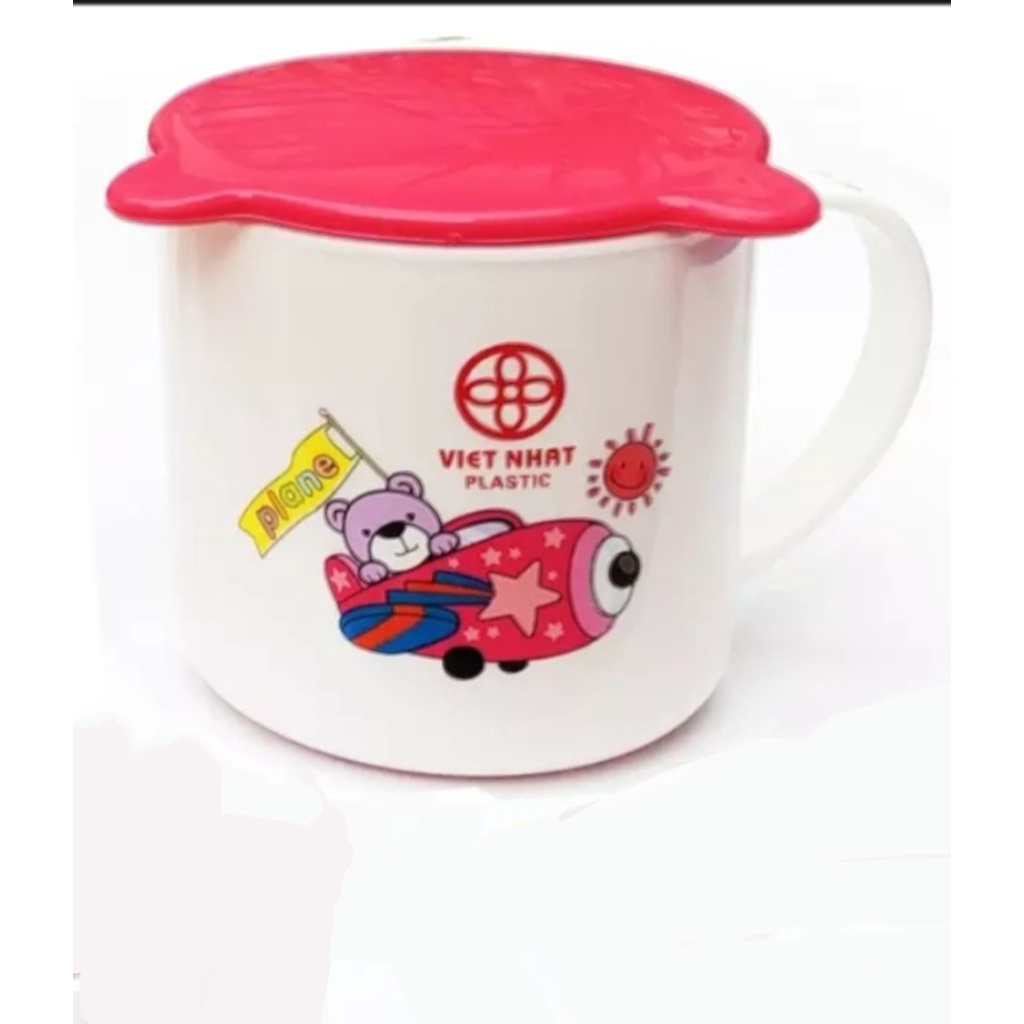 Cốc Uống Nước Có Nắp Đậy Cho Bé 180ml Nhựa Việt Nhật – Hàng Việt Nam chất lượng cao