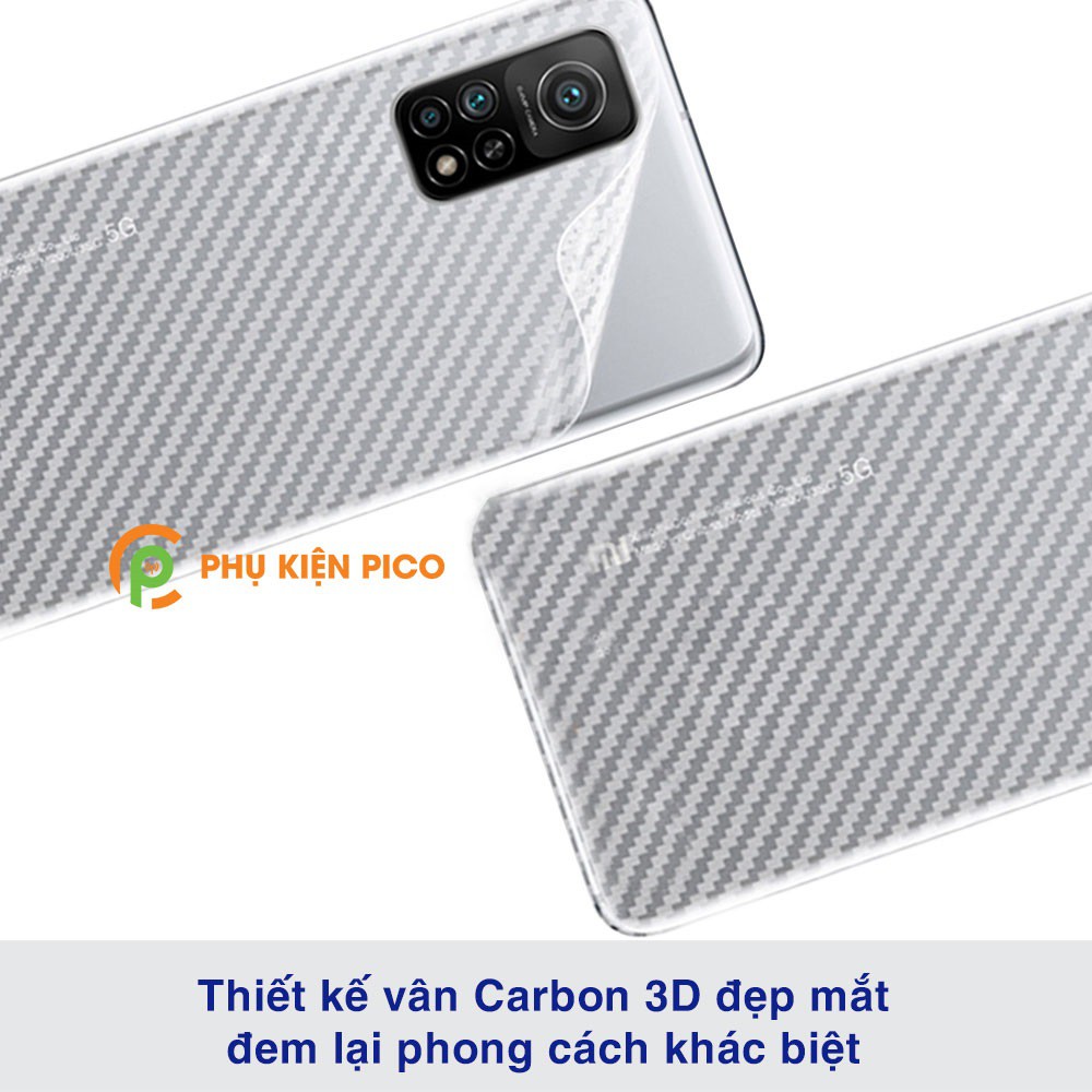 Dán lưng Mi 10T Pro trong suốt nổi vân Carbon 3D tản nhiệt tốt - Dán lưng vân Carbon Xiaomi Mi 10T Pro