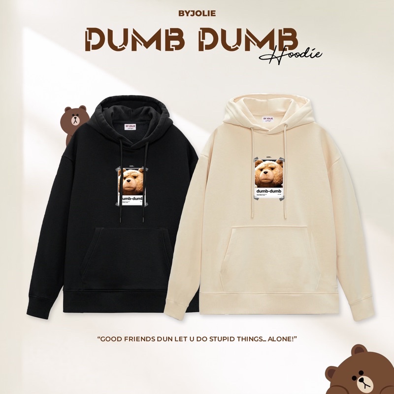 Áo hoodie nỉ bông Teddy Dumb form suông unisex | WebRaoVat - webraovat.net.vn