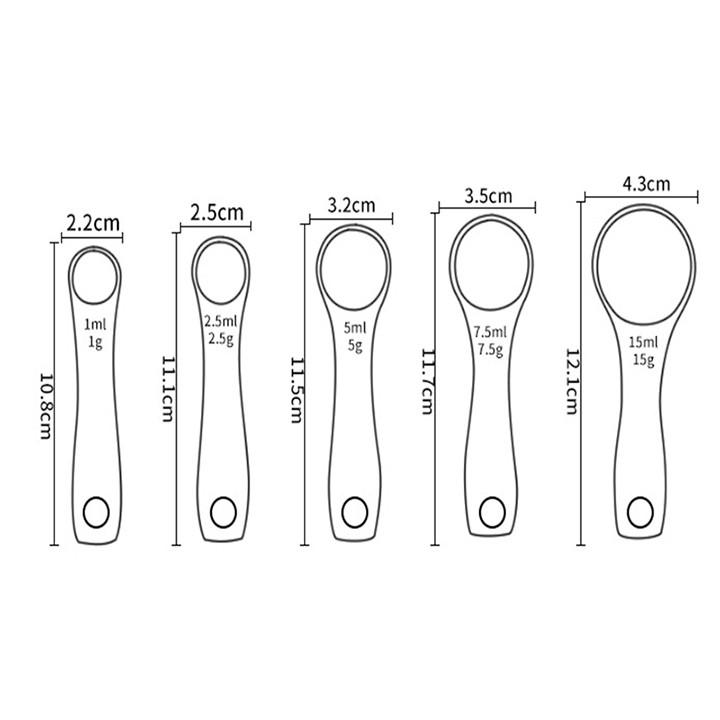 Bộ thìa đong nhà bếp set 5 cái 2460 diệu phan | BigBuy360 - bigbuy360.vn