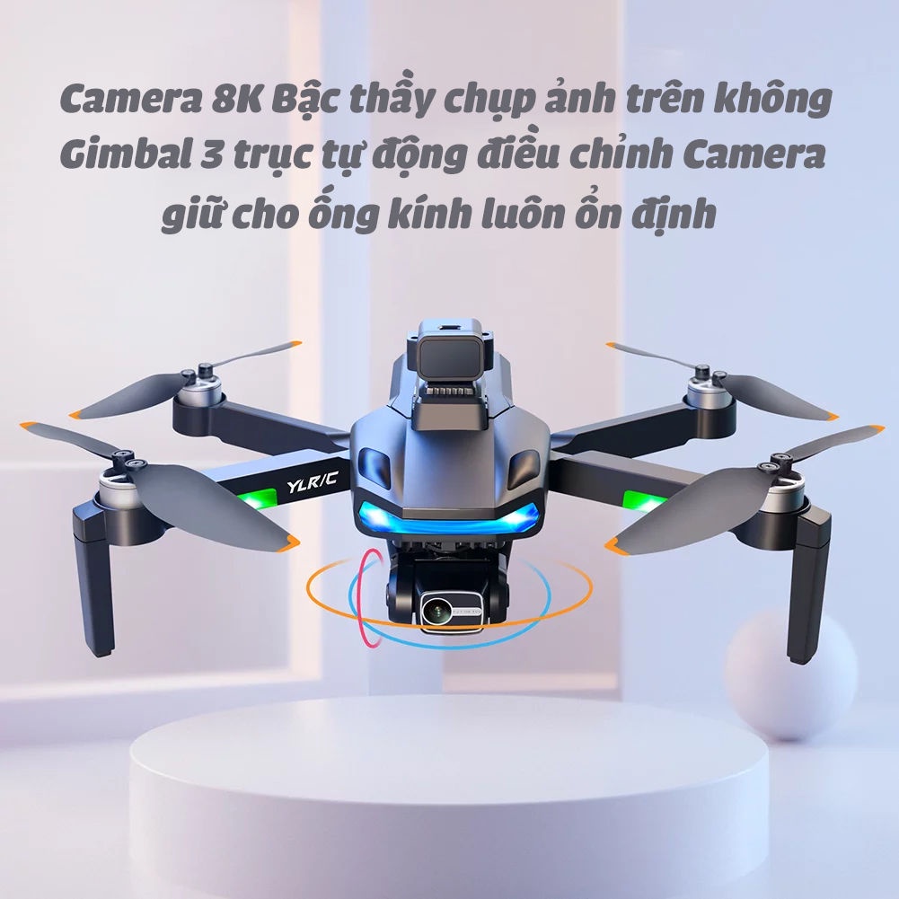 Flycam, Máy bay điều khiển từ xa trang bị 2 camera 4K HD, Flycam YLRIC-S135 GPS tránh chướng ngại vật