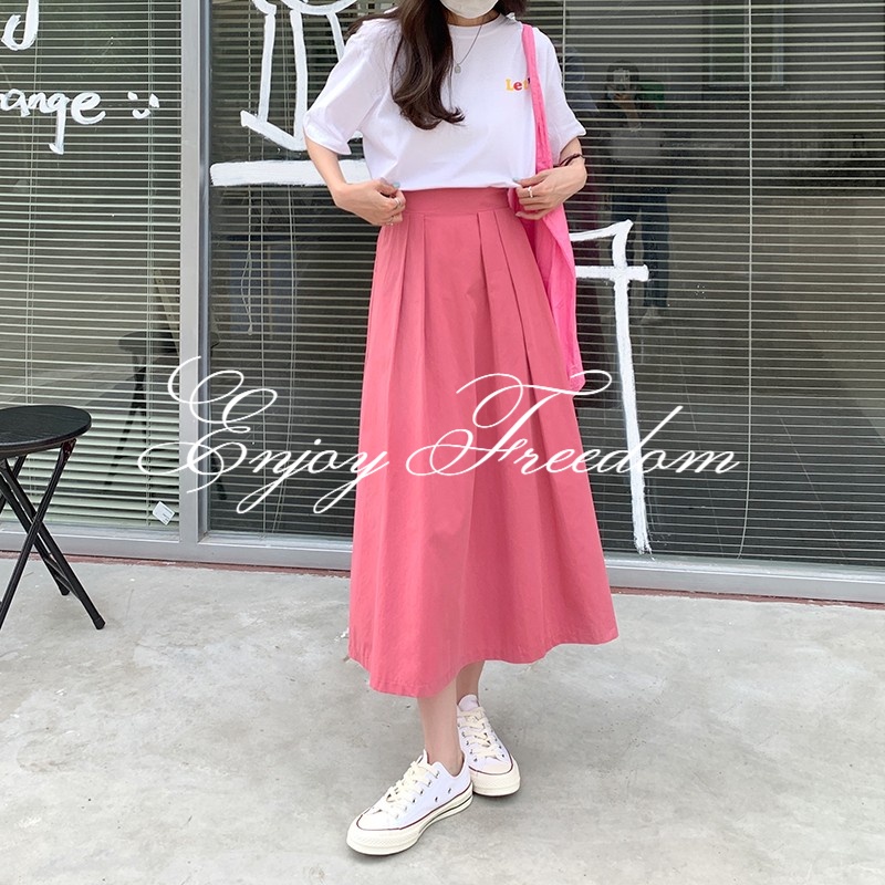 Enjoy Freedom Chân Váy Dài Dáng Chữ A Lưng Cao Thiết Kế Thanh Lịch Cho Nữ