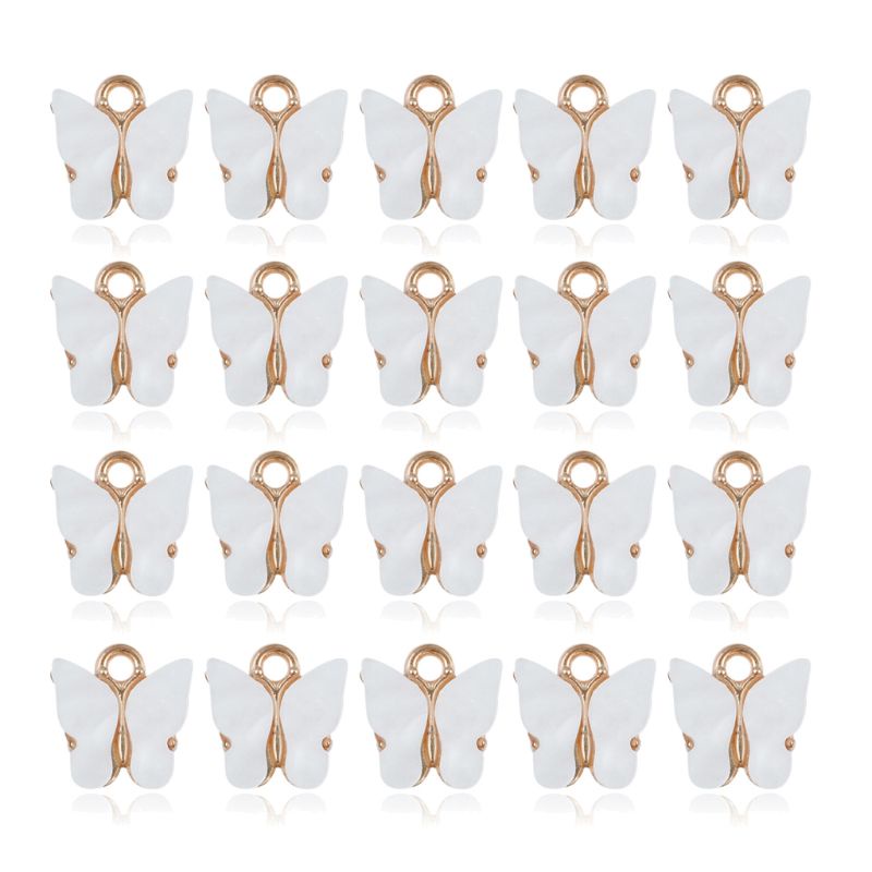 Flgo Set 20 Mặt Vòng cổ Acrylic Hình Bướm Nhiều Màu Sắc