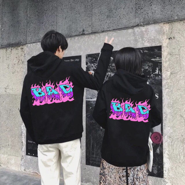 Áo hoodie bad rabbits lửa unisex