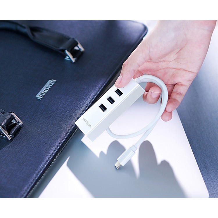 Bộ chia USB tích hợp cổng mạng LAN cho Macbook, điện thoại đời mới