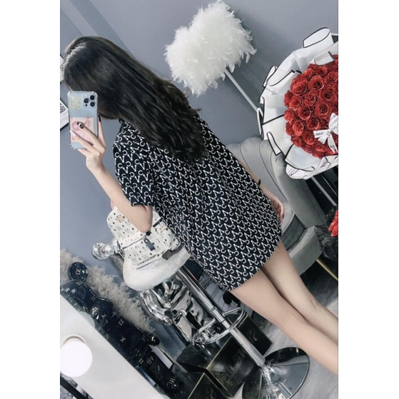 Áo Mikenco Monogram Tshirt Chính Hãng Chất Cotton Đẹp, Áo Phông Nam Nữ Mikenko Hoạ Tiết Chữ Vòng Cổ W