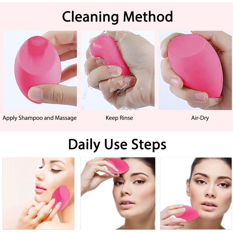 Mút Trang Điểm Tán Kem Nền Hình Giọt Nước Mềm Mại Tiện An Toàn Và Không Gây Kích Ứng(Màu Hồng)