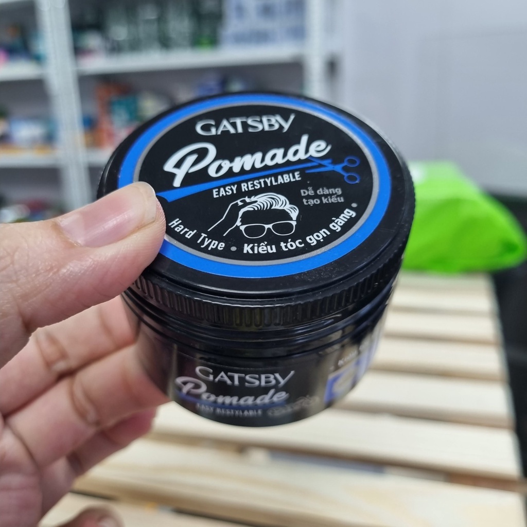 Sáp vuốt tóc nam GATSBY 75g  Keo tạo kiểu tóc nam đỏ, xanh,xám 65g tạo kiểu tóc nam