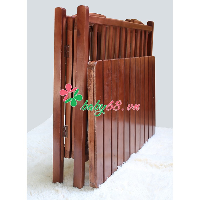 Cũi gỗ quế màu cánh gián 70x110cm