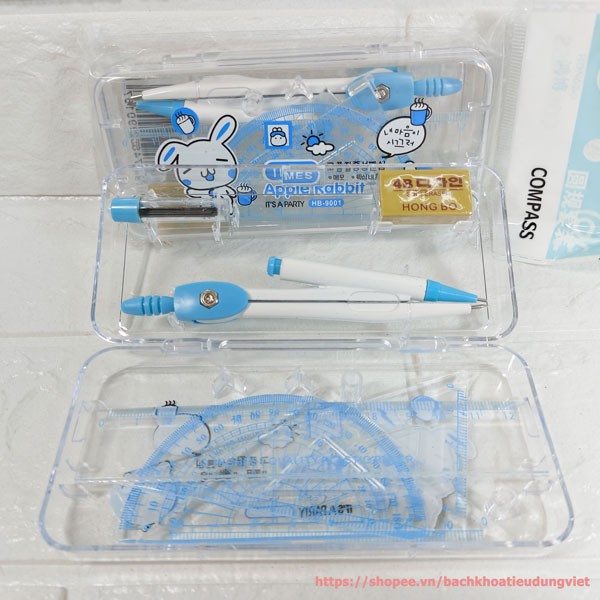 Hộp compa học sinh HB-9001 gồm 7 món