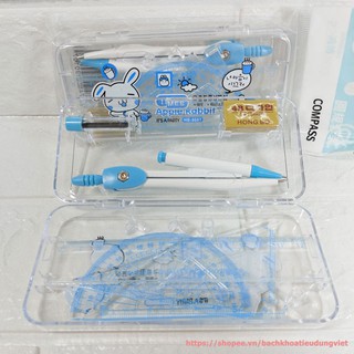 Hộp compa học sinh HB-9001 gồm 7 món