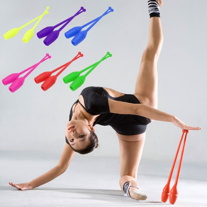 ★Yong♣ 1 Pair Children Adults Rhythmic Gymnastics Stick Dancing Sports Fitness Equipment