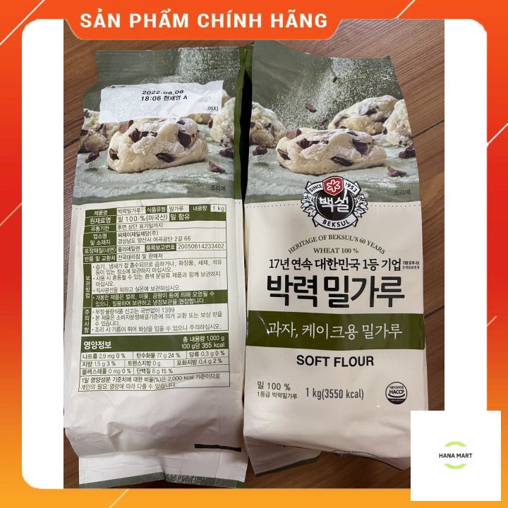 [Nhập Khẩu] Bột mì Hàn Quốc Beksul gói 1kg ( số 8, số 11, số 13) làm bánh bao, bánh nướng, bánh mì, đế pizza