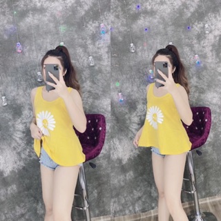 Áo thun giấy ba lỗ mẫu Hoa cúc