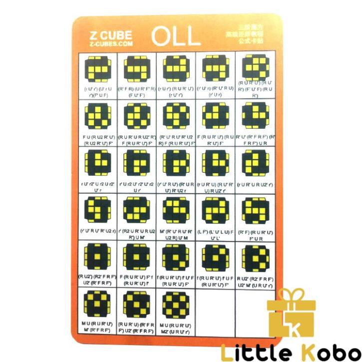 FREESHIP [FREE SHIP] Bộ Card Công Thức CFOP Giải Rubik Tốc Độ Cao Công Thức F2L OLL PLL