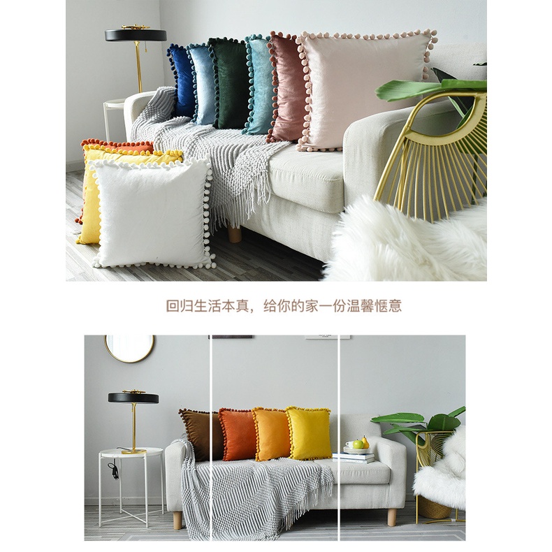 Vỏ Bọc Gối Sofa Hình Vuông Bằng Nhung Kèm Bóng Khóa Kéo Độc Đáo Trang Trí Nhà Cửa Ốp