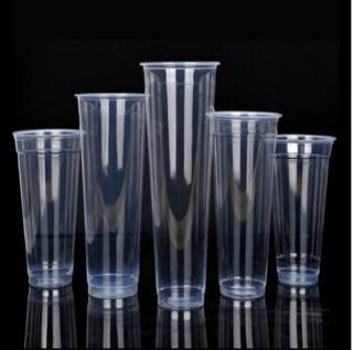 100 Bộ Ly nhựa PP + nắp tim (370ml)