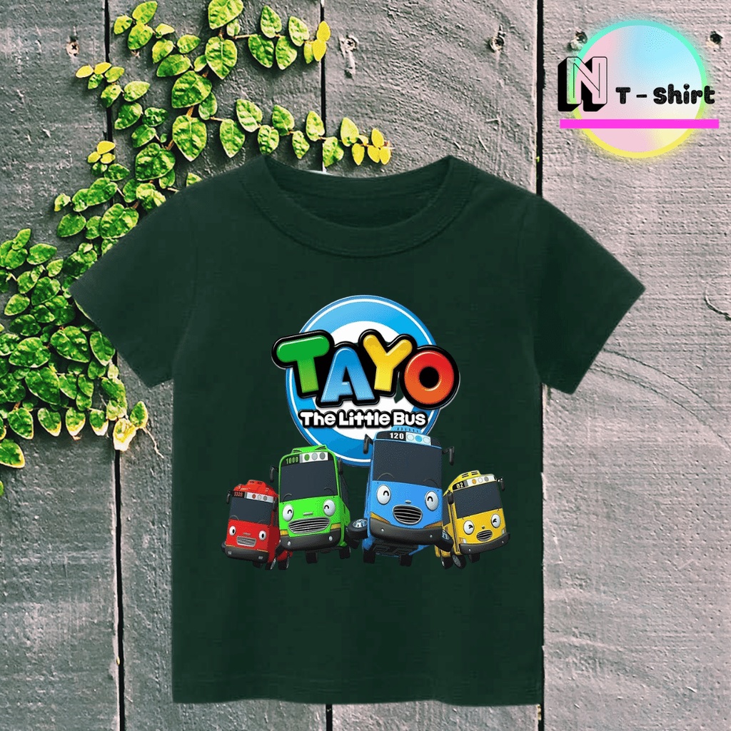 Áo thun cho bé in hình hoạt hình Tayo Bus, Áo cotton mặc mát thoải mái NTShirt 01