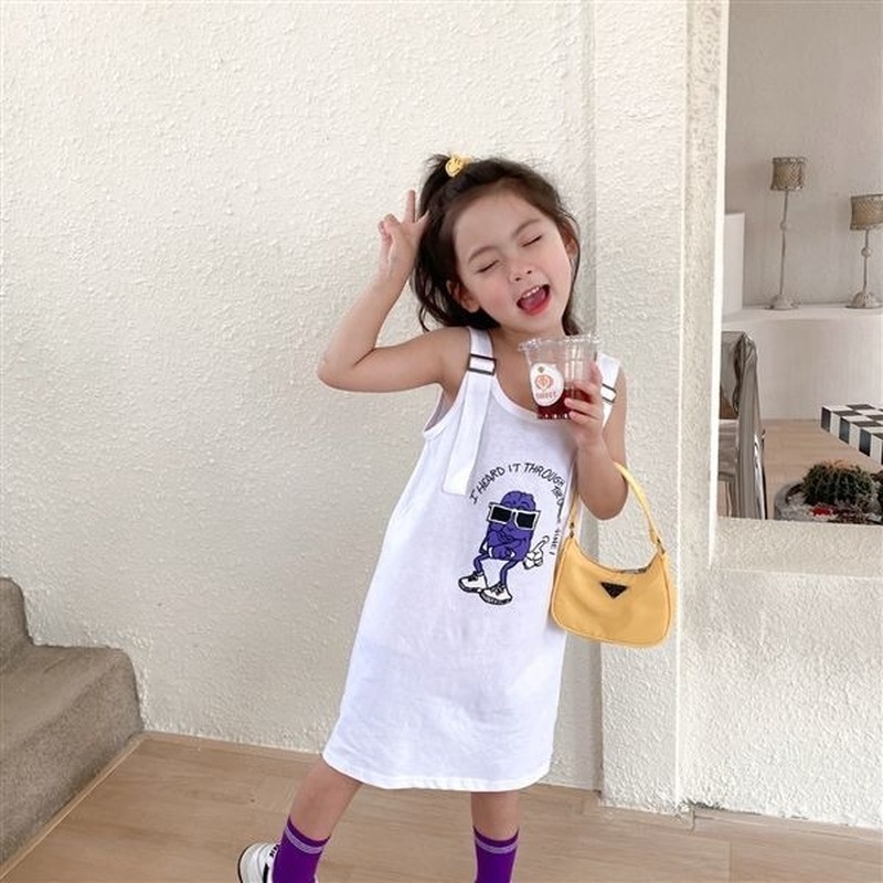 Đầm Yếm Dáng Rộng Họa Tiết Hoạt Hình Thời Trang Mùa Hè 2022 Cho Bé Gái