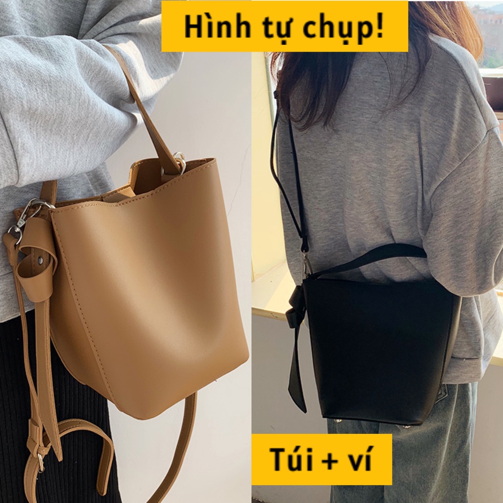 Túi tote da pu đeo vai Cao Cấp Mềm Đẹp, Kèm Ví Nhỏ Xinh