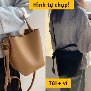 Túi tote da pu đeo vai Cao Cấp Mềm Đẹp, Kèm Ví Nhỏ Xinh