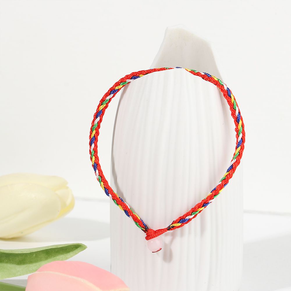 Vòng tay dây bện màu đỏ thủ công thời trang phong cách Bohemian cho nam và nữ