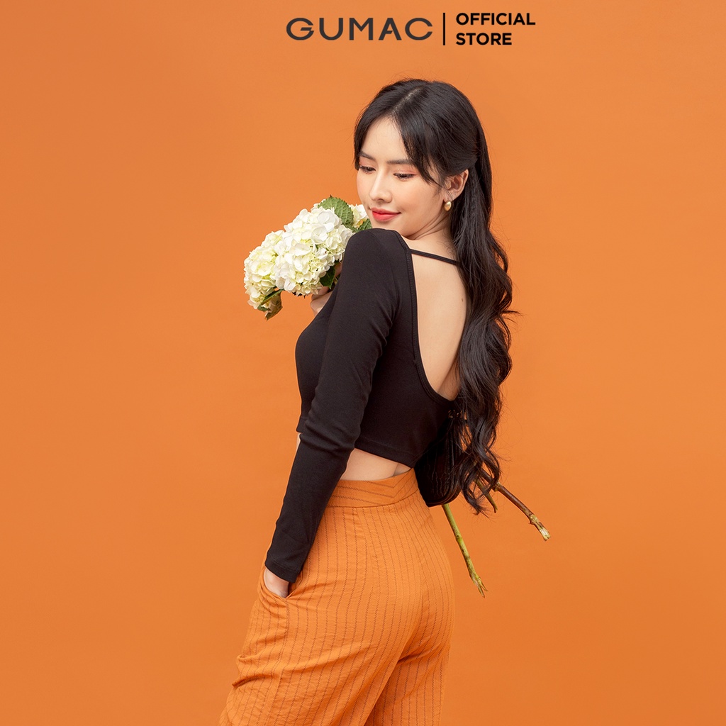 Áo croptop hở lưng GUMAC ATB608