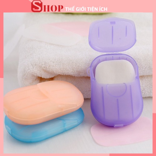 Hộp 20 miếng xà phòng giấy sử dụng một lần tiện lợi du lịch 88261 shop the giới tiện ích88