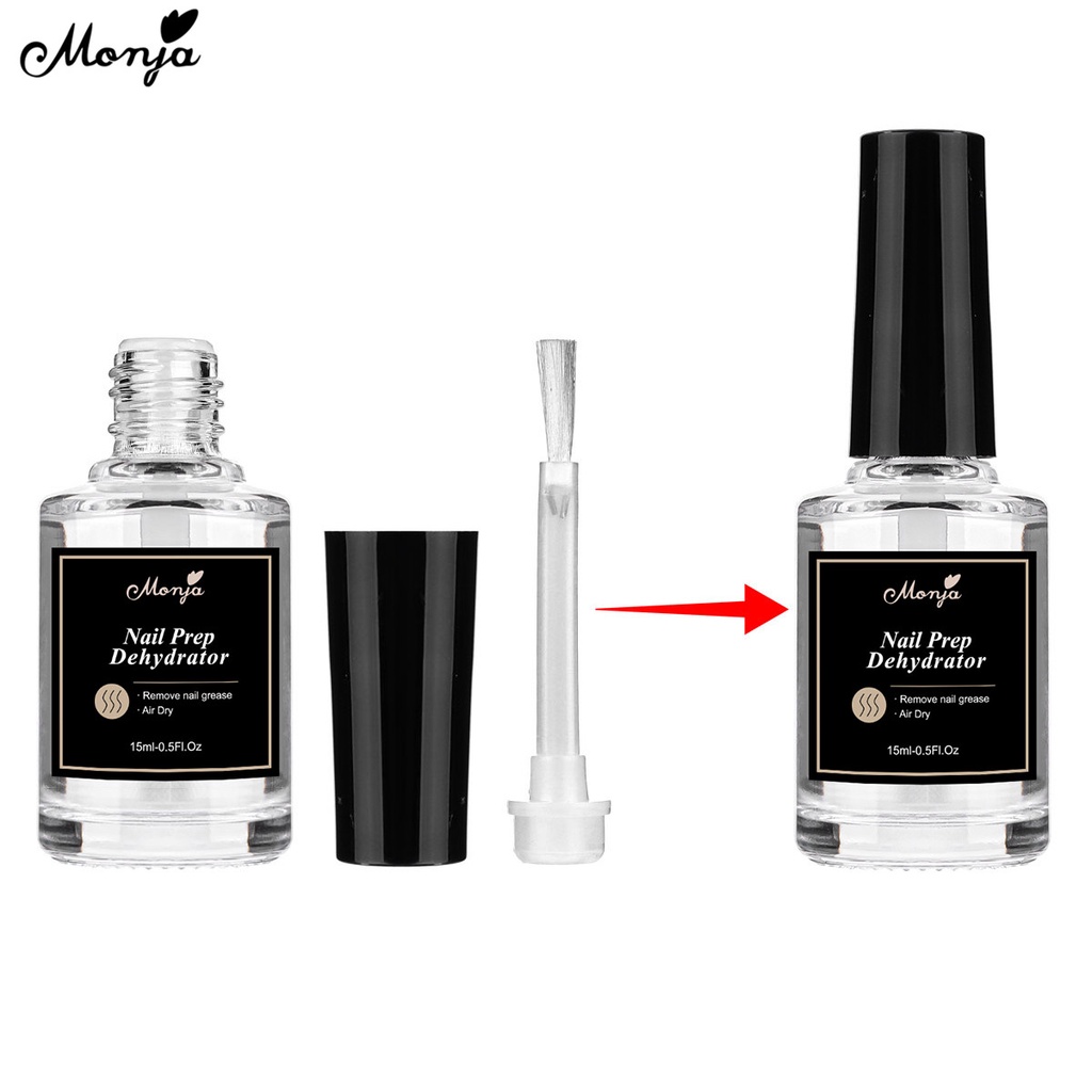 Nước khử sơn móng/ Gel sơn lót móng tay MONJA lâu trôi khô nhanh tự do làm móng chuyên nghiệp 15ml