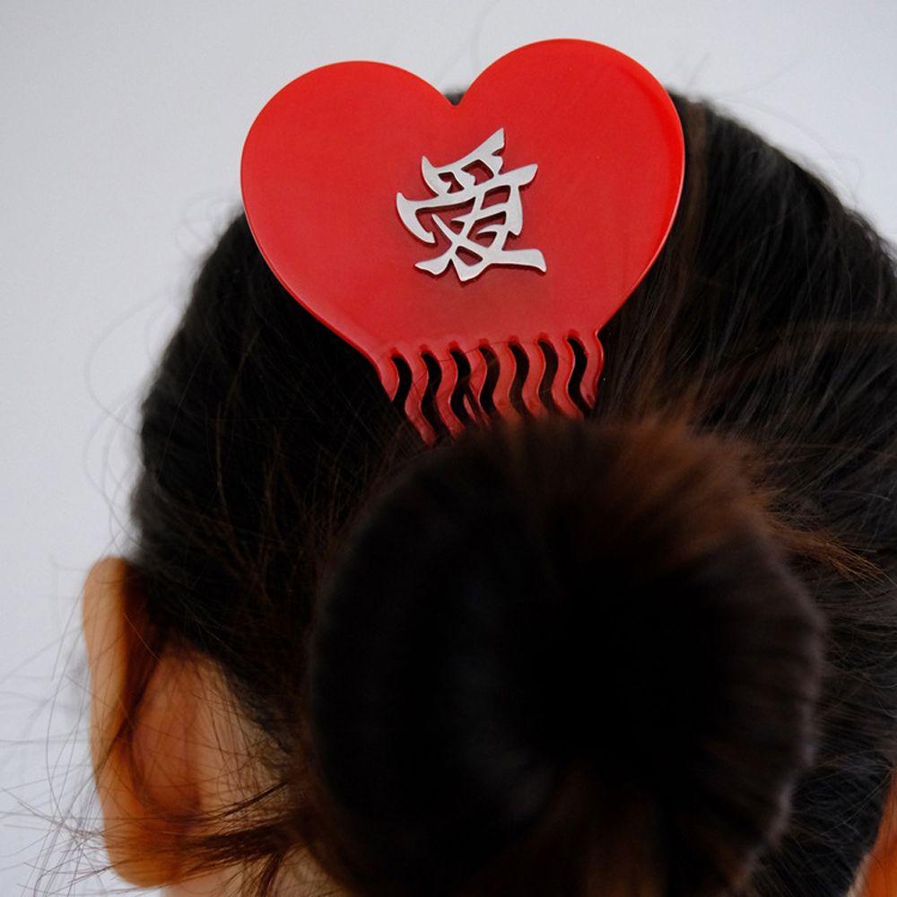 Kẹp Tóc Hình Trái Tim Màu Đỏ Thời Trang Cho Nữ