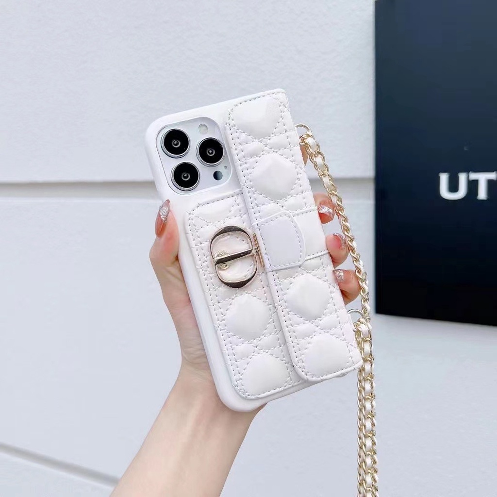 Bao Da Điện Thoại Nắp Lật Kèm Ngăn Đựng Thẻ Và Dây Đeo Cho IPhone 14 Pro Max i12 XR XS Max