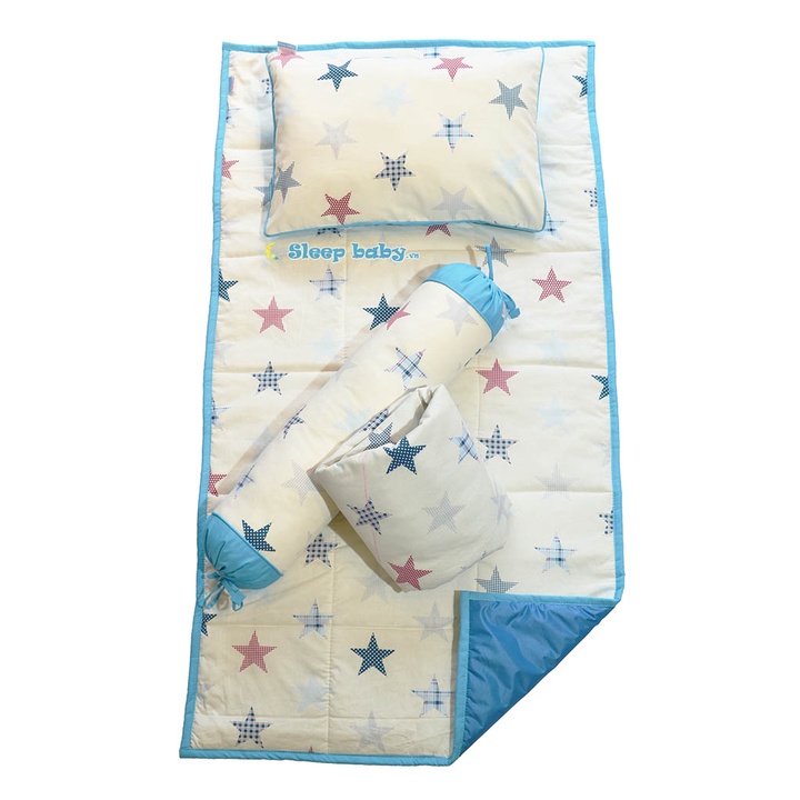 Bộ nệm chăn gối cho bé đi học SLEEPBABY túi ngủ họa tiết ngôi sao may mắn, dành cho học sinh mẫu giáo đến tiểu học
