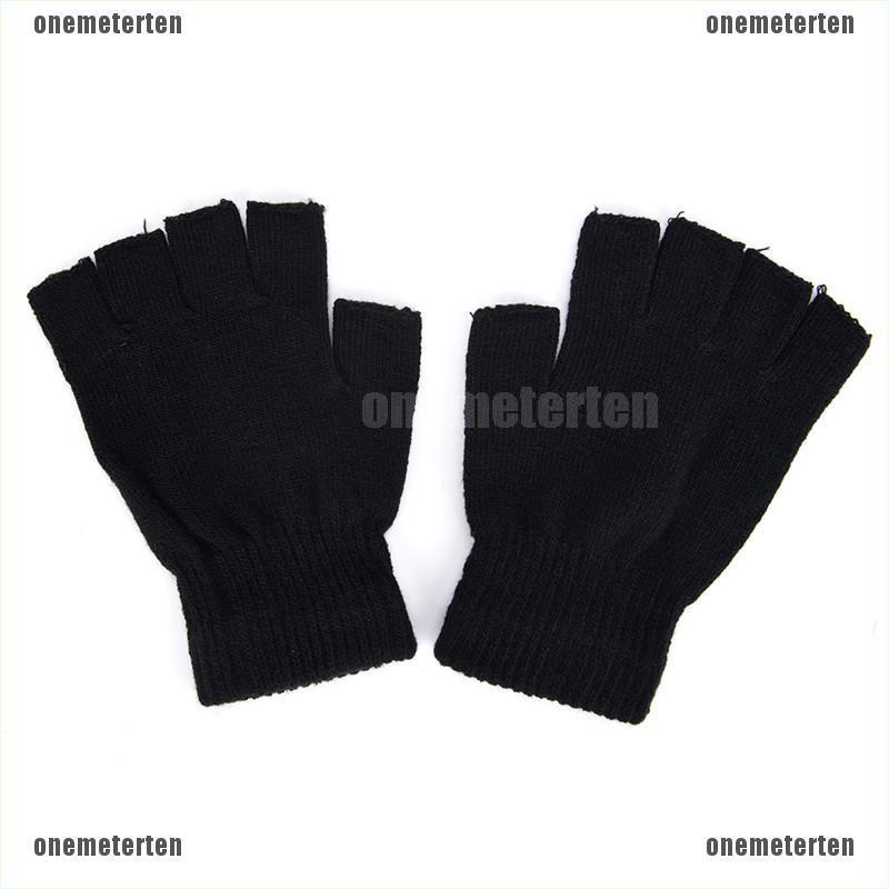 Găng tay len hở ngón đơn giản thời trang dành cho nam