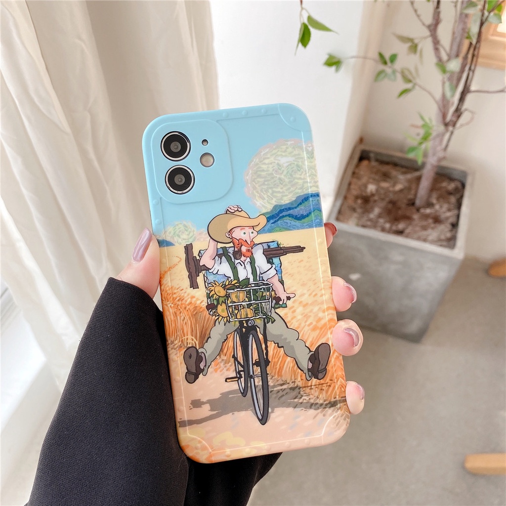 Ốp điện thoại nhựa mềm in logo Van Gogh thích hợp cho iphone14 13 12 11 pro max 7 / 8plus se2020 x / xs xr xsmax