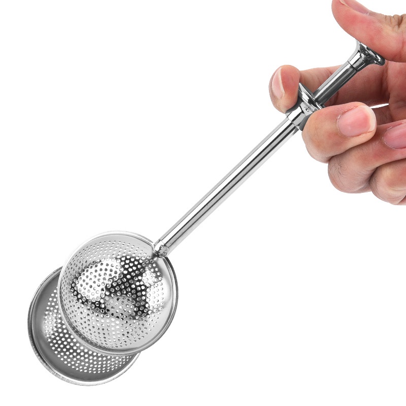 Bộ Dụng Cụ Lọc Trà Bằng Thép Không Gỉ 304 Thiết Kế Tay Cầm Có Thể Thu Gọn Tiện Dụng