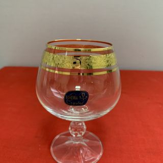 BỘ 6C LY PHA LÊ SÉC CLAUDIA 250ML KHẢM VÀNG