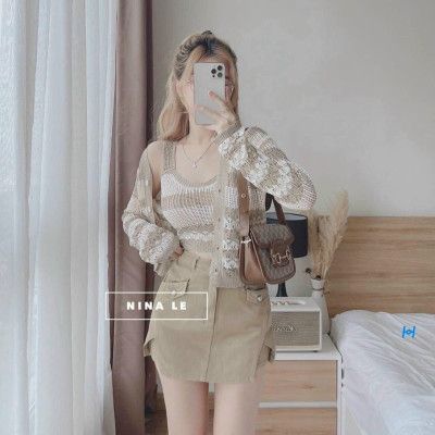 Sét áo len khuy xinh xắn quảng châu