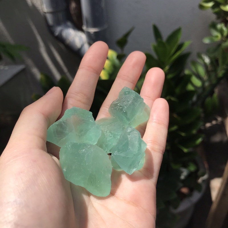 Dây chuyền Green Fluorite đan macrame dây rút điều chỉnh dài ngắn