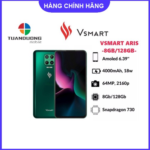 [Mã 77ELSALE1 giảm 5% đơn 3TR] Điện thoại Vsmart Aris (8GB/128GB) - Hàng Chính Hãng | WebRaoVat - webraovat.net.vn