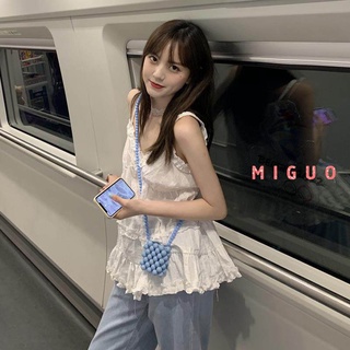 Áo không tay cổ chữ V kiểu dáng thời trang mùa hè 2021 Miguo