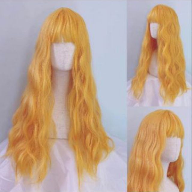 Tóc giả vàng nghệ❤️fresship 50k❤️ tóc giả cao cấp tặng lưới chùm tóc