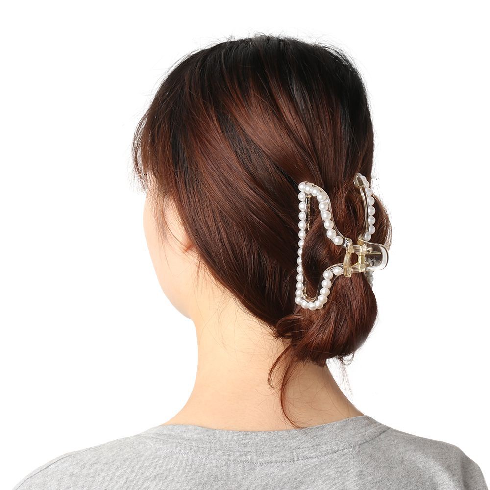 Kẹp Tóc Càng Cua Đính Ngọc Trai Nhân Tạo Thời Trang Dành Cho Nữ