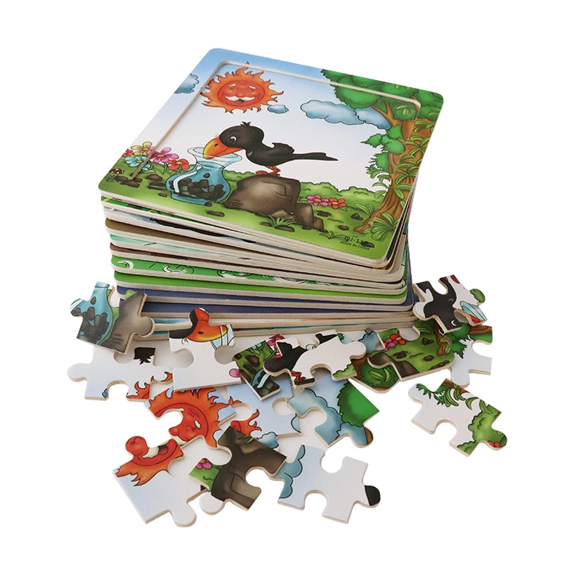 Bộ Xếp Hình 16 Mảnh Bằng Gỗ Cho Bé Mới