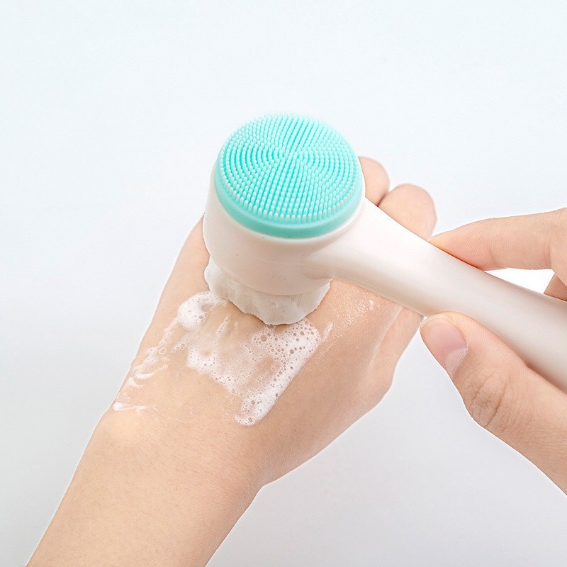 Cọ massage rửa mặt KOREA 2 đầu 3D gai silicon 88179