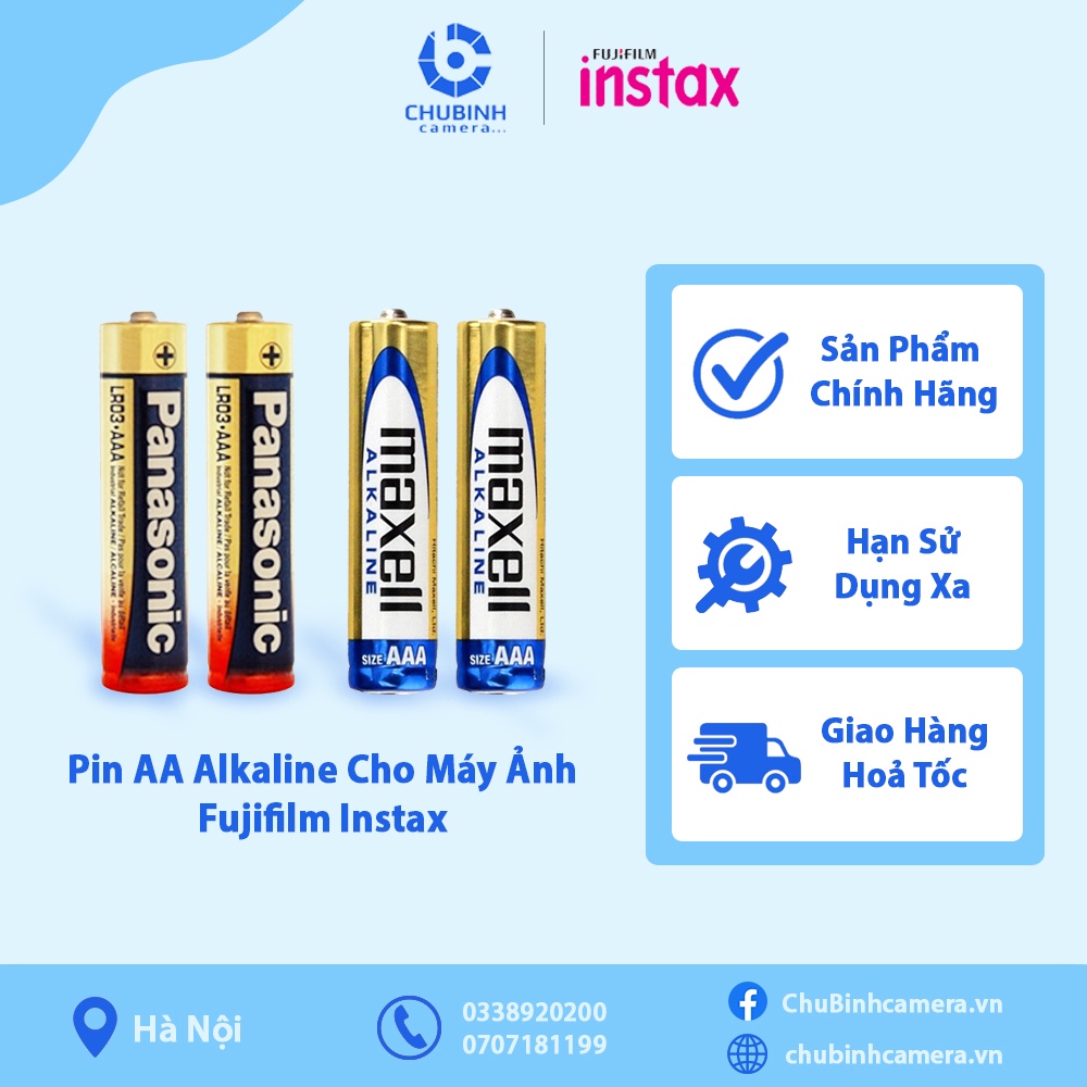 Pin cho máy ảnh Instax Mini 9, mini 11 | Pin Panasonic / Maxell Alkaline AA