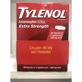Date t1/2024_𝙏ylê𝙉ol 50 gói x 2 viên 500mg của mỹ