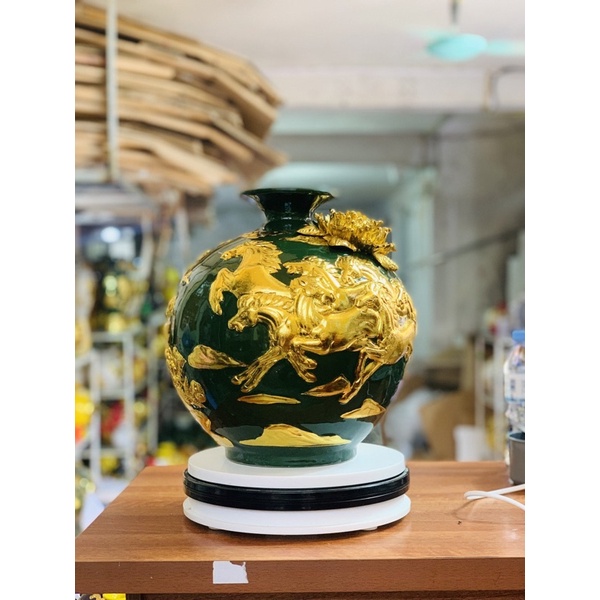 Bình hút lộc dát vàng mã đáo thành công cao 27cm